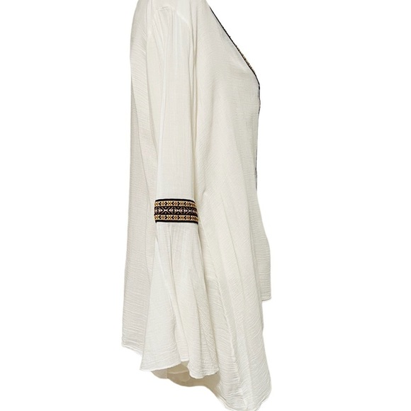 GYPSY JUNKIES WOMENS CREME COLOR OPEN KIMONO WITH EMBROIDERY SIZE M/L - Picture 7 of 11